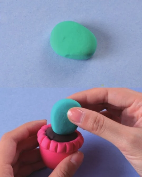 make a clay cactus
