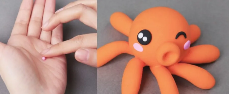 Make a cute clay octopus face