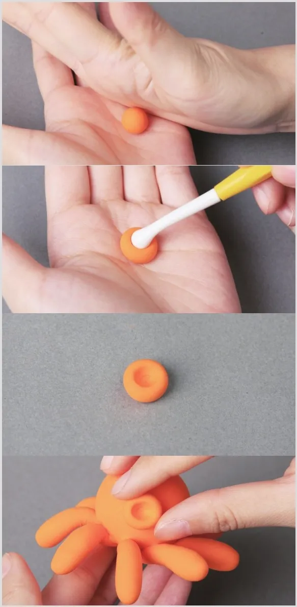 Make a cute clay octopus mouth