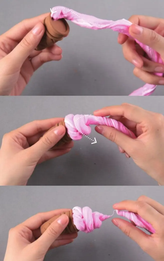 Spinning clay to create ice cream shapes