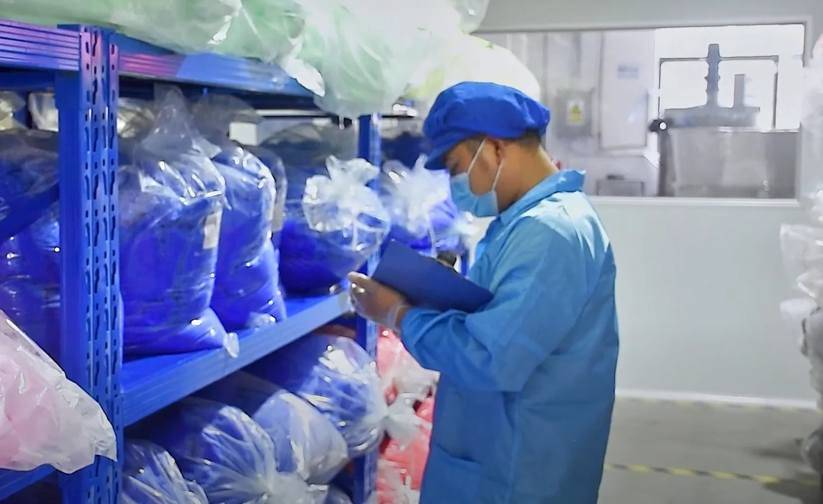 Technician is inspecting the products