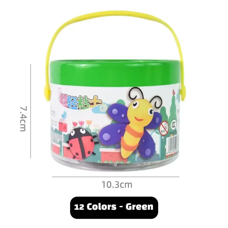 air dry clay toy set green