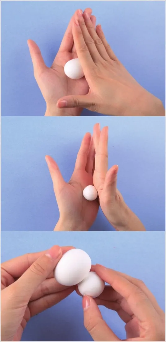 stick the white clay balls together like a snowman