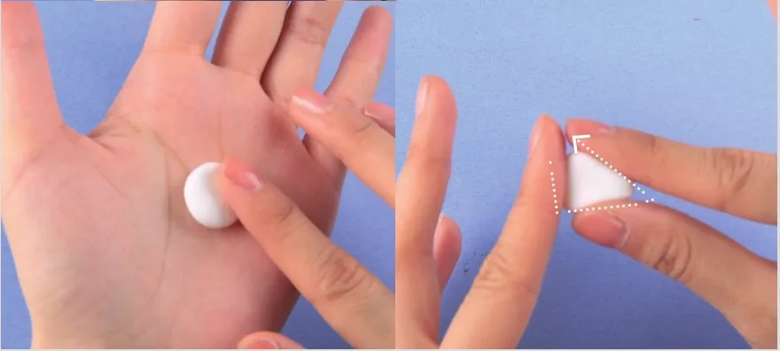 Shape the ball of clay into a triangle