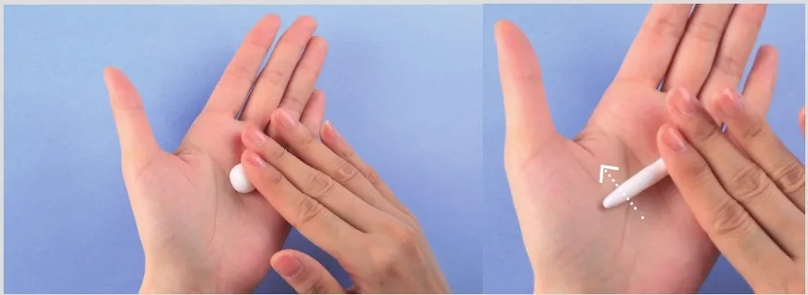 Roll the white clay into a long strip