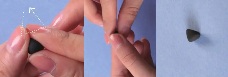 shape the clay into triangle