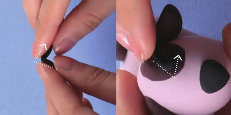 shape the clay into angle bracket