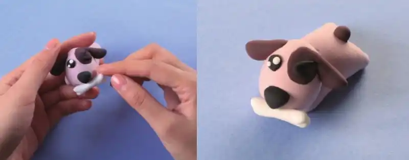 air dry clay dog with a bone craft idea