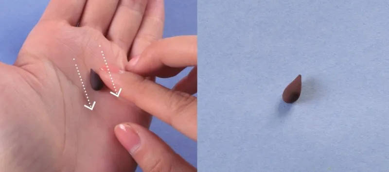 drop-shaped brown air-dry clay