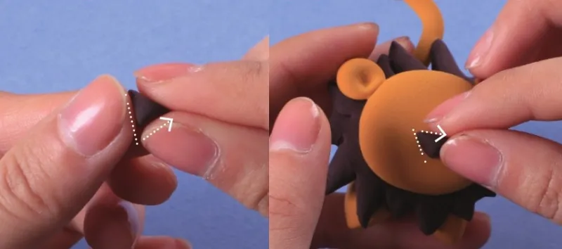 triangular brown clay nose