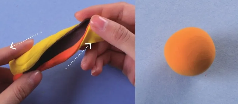 mix modeling clay into new color