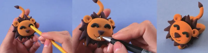 draw the mouth and beard with a black pen