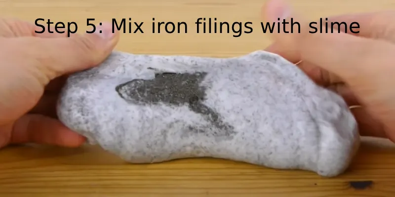 step 5: mix iron filings with slime