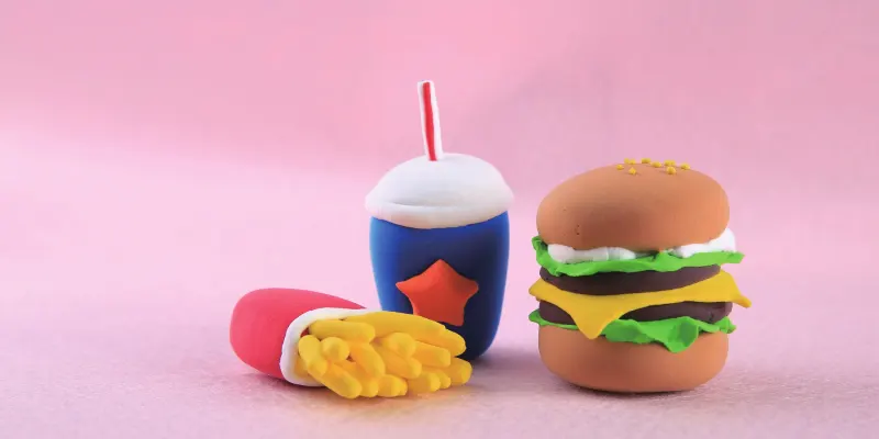 Air Dry Clay Crafts Miniature McDonald's Burger Fries Coke