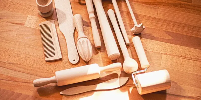 wooden tools playdough