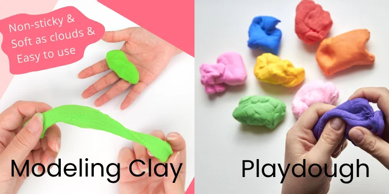key difference between modeling clay and playdough