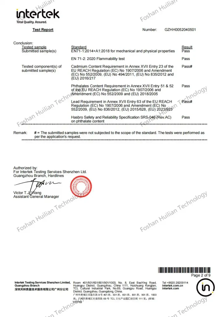 EN71 Test Report