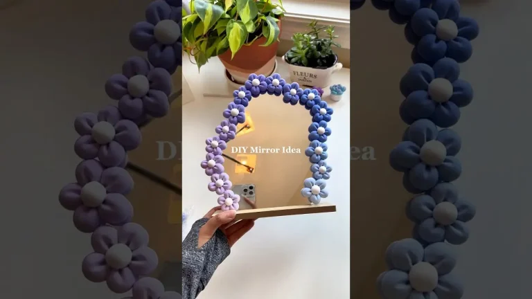 In this craft video, we use air-dry clay to make small flowers and glue them to a mirror for decoration.