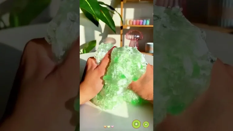 kiwi green fluffy slime video
