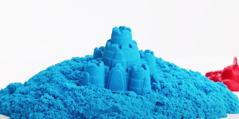 blue kinetic sand castle